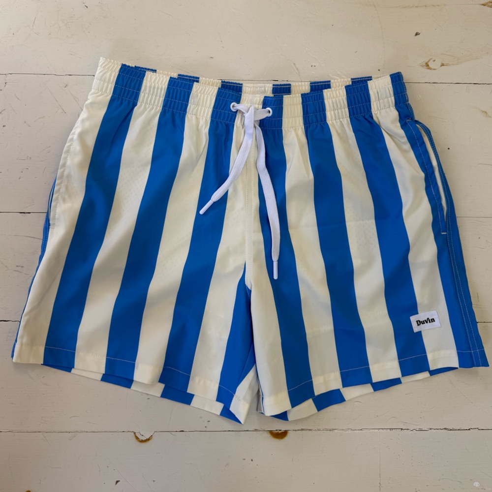 Duvin stripe swim trunks